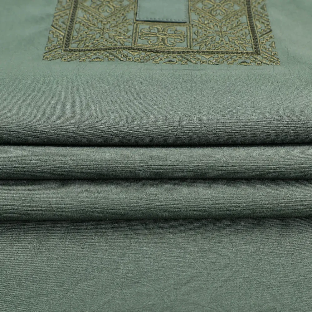 Persian Green Textured Embroidered Panjabi - Image 2