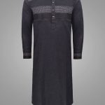 Charcoal Black Embroidered Panjabi