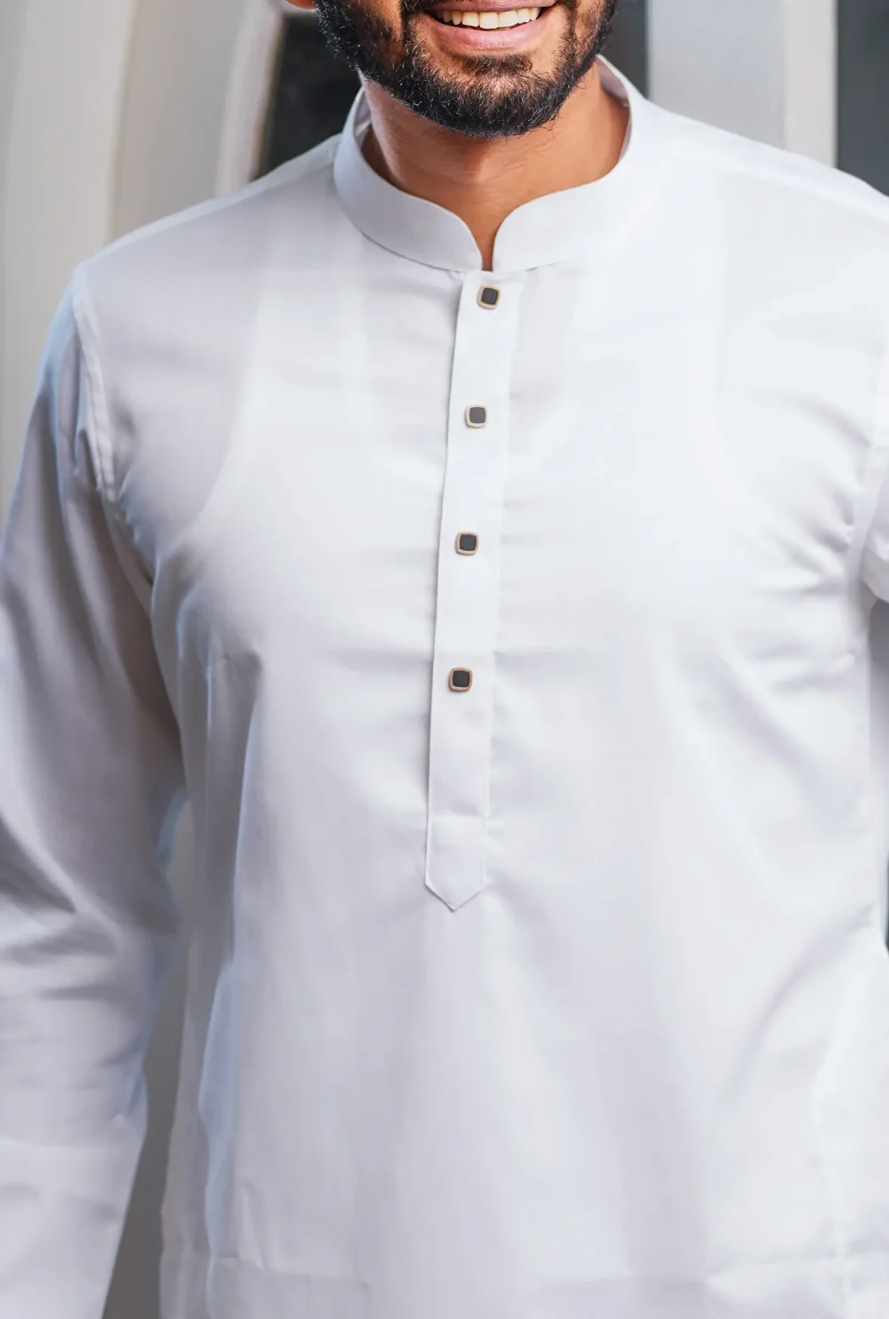 Solid White Luxury Panjabi - Image 3