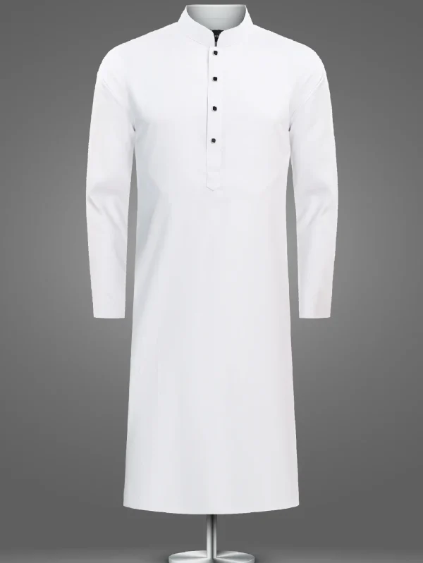 Solid White Luxury Panjabi - L