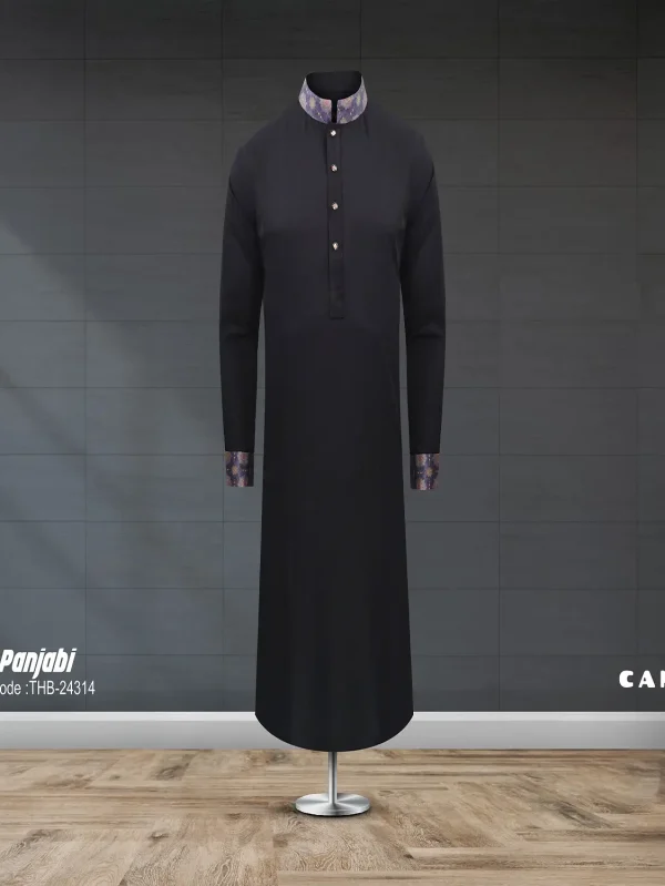 Luxury Black Premium Panjabi - M