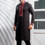 Black Kabli Set with Red Elegant Embroidery