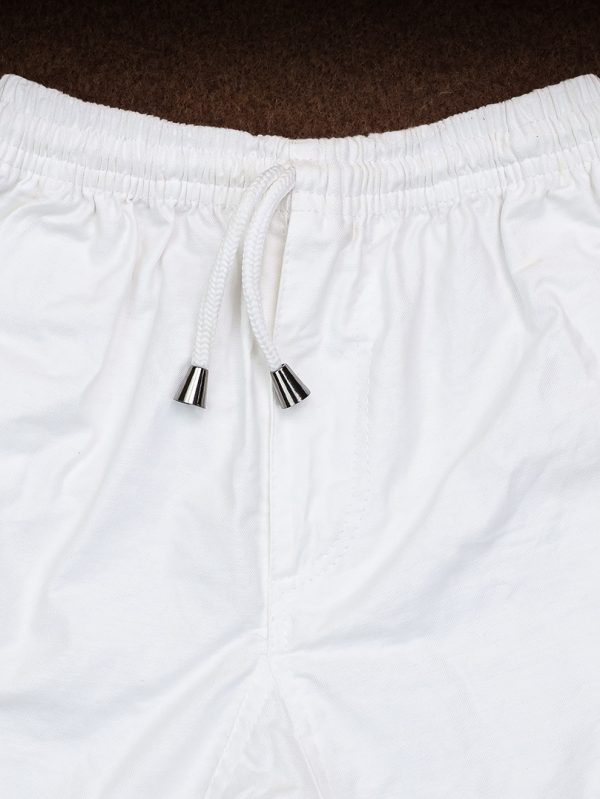 White Cotton Regular Pajama - Kids