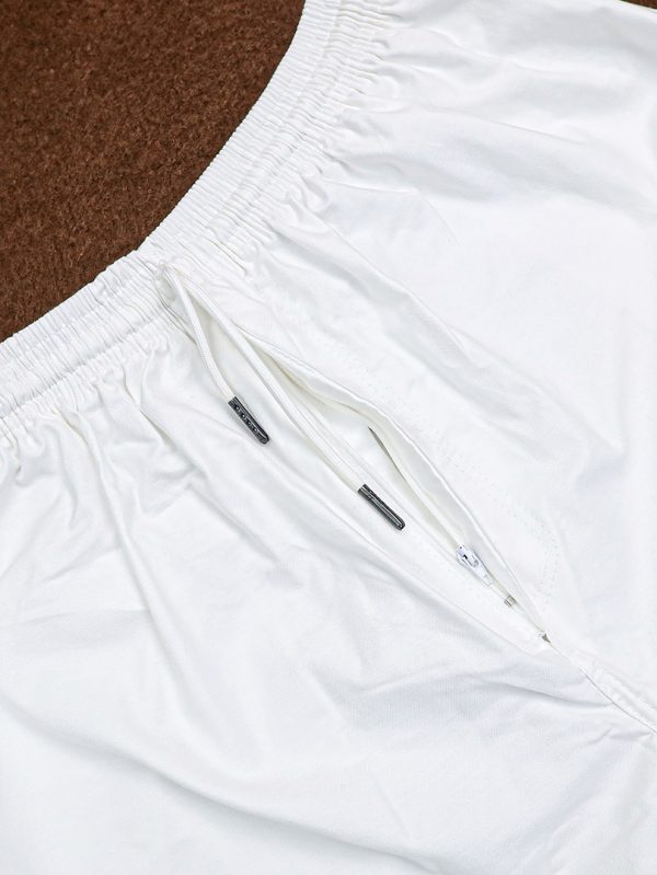 White Cotton Regular Pajama - Adult