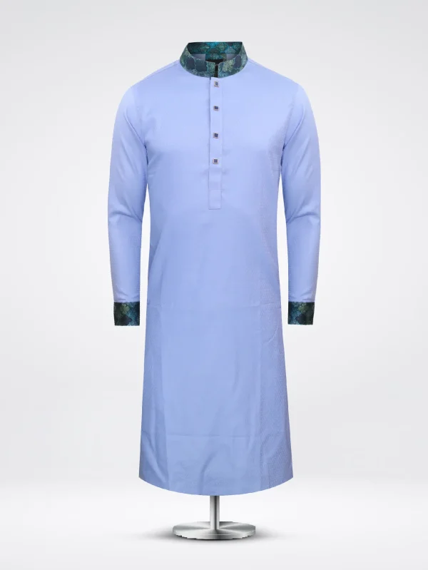 Sky Blue Textured Panjabi