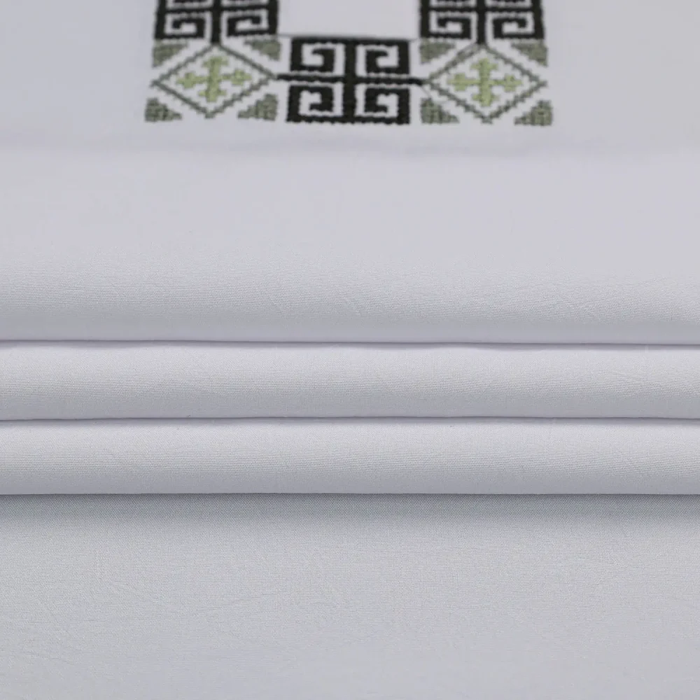 Pearl White Embroidered Plain Panjabi