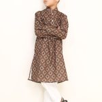 Caramel Brown Kids Panjabi