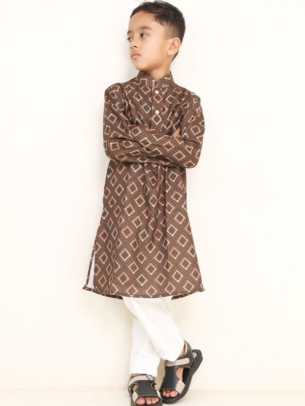 Caramel Brown Kids Panjabi - 3-4
