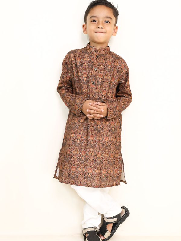 Russet Brown Kids Panjabi - 7-8