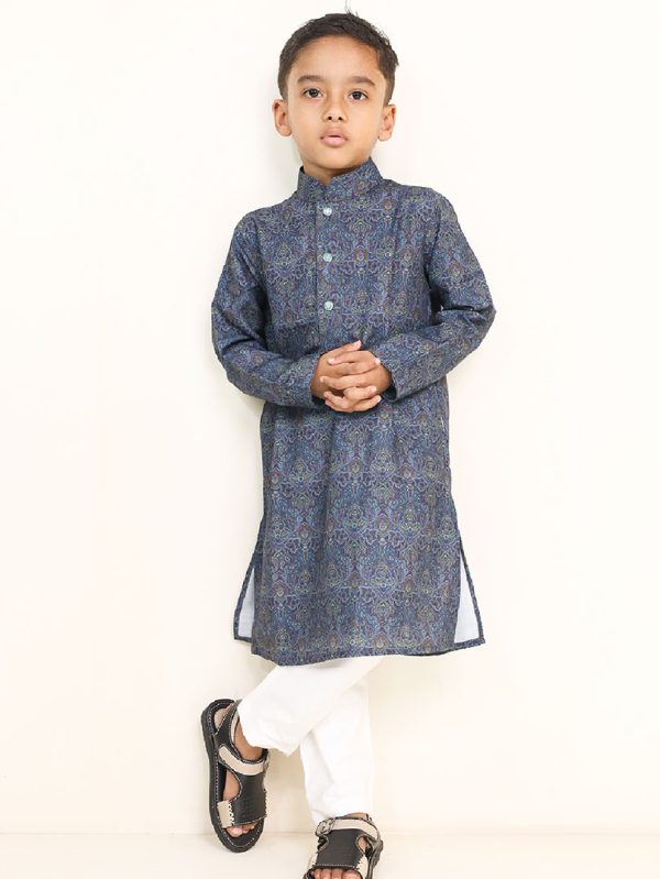 Space Blue Kids Panjabi - 7-8