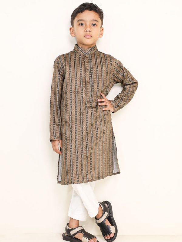 Tawny Brown Kids Panjabi - 7-8