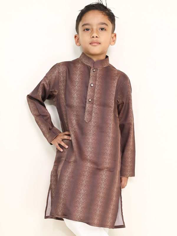 Coffee Brown Kids Panjabi - 7-8