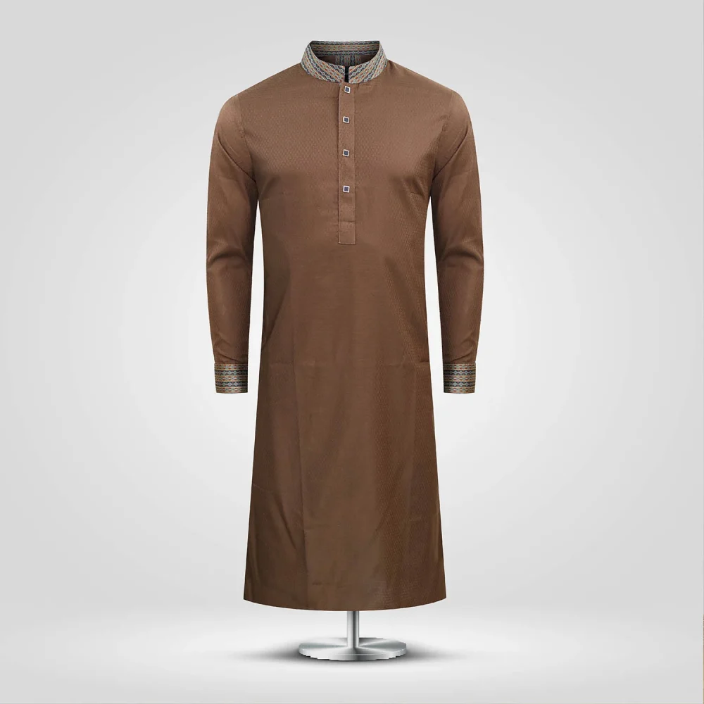 Walnut Brown Textured Panjabi