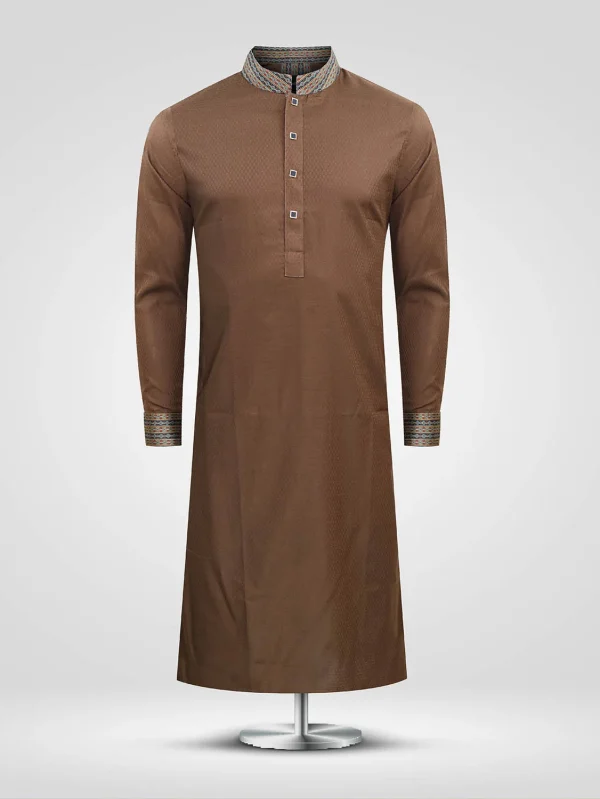 Walnut Brown Textured Panjabi