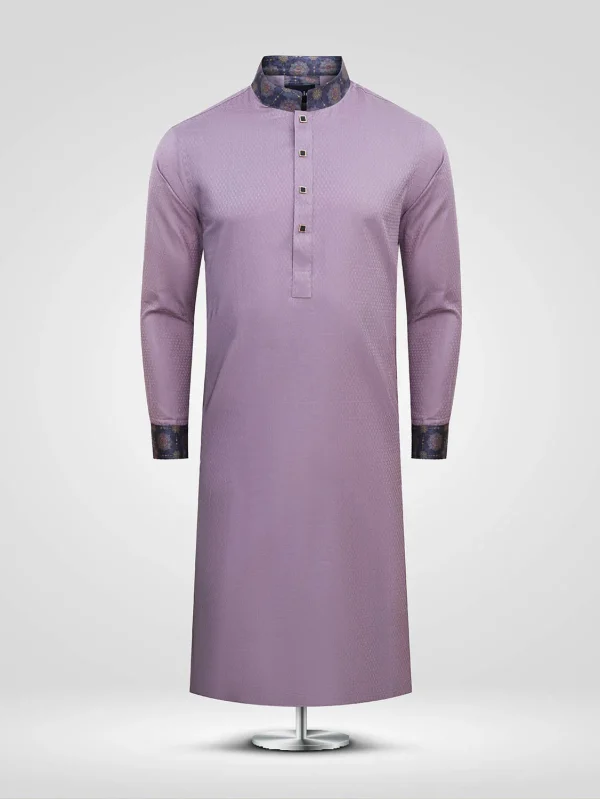 Onion Purple Textured Panjabi