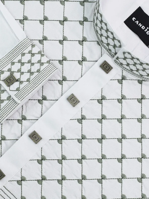 White Embroidered Panjabi