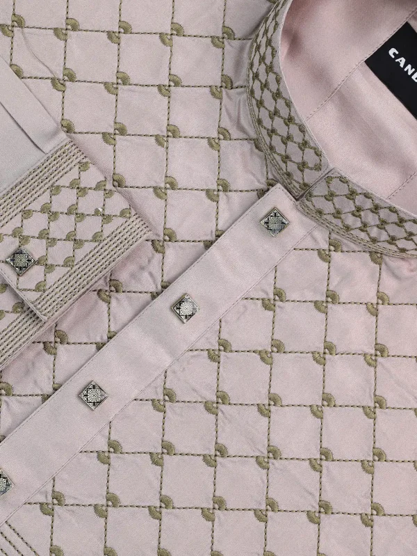 Rose Quartz Embroidered Plain Panjabi