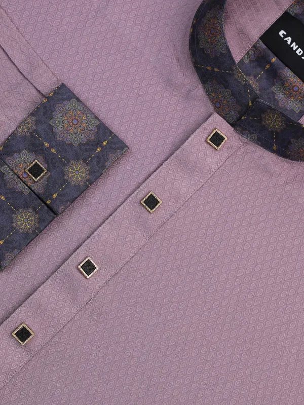 Onion Purple Textured Panjabi