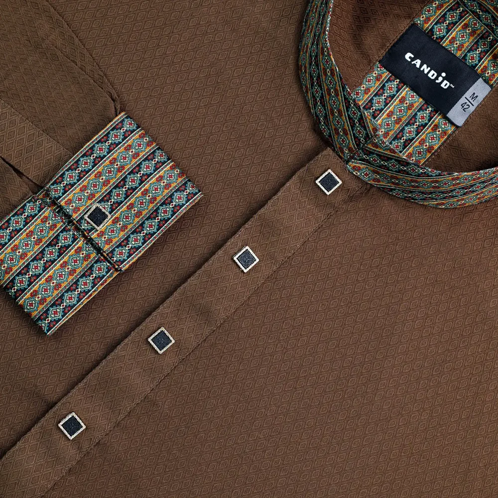 Walnut Brown Textured Panjabi