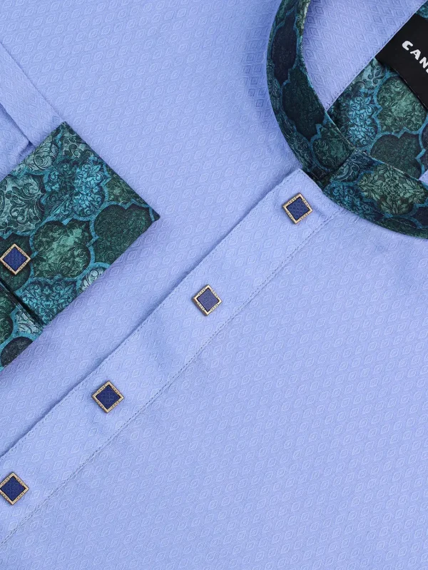 Sky Blue Textured Panjabi