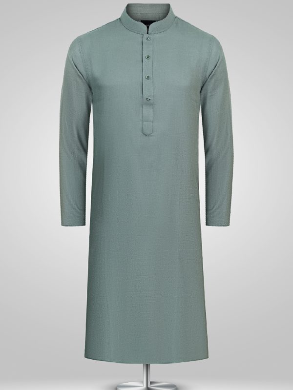 Sea Green Plain Panjabi - XS