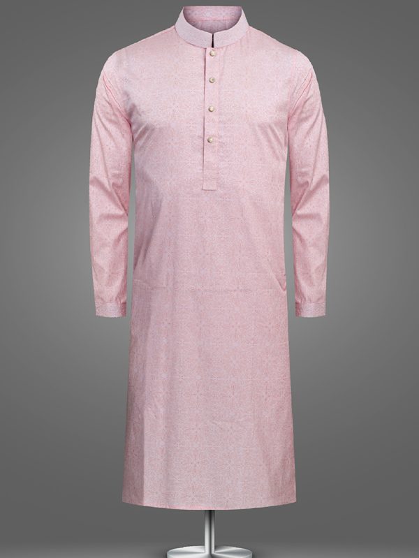 Orchid Pink Print Panjabi - XL