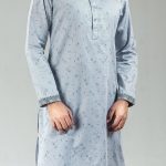 Sky Blue Print Panjabi