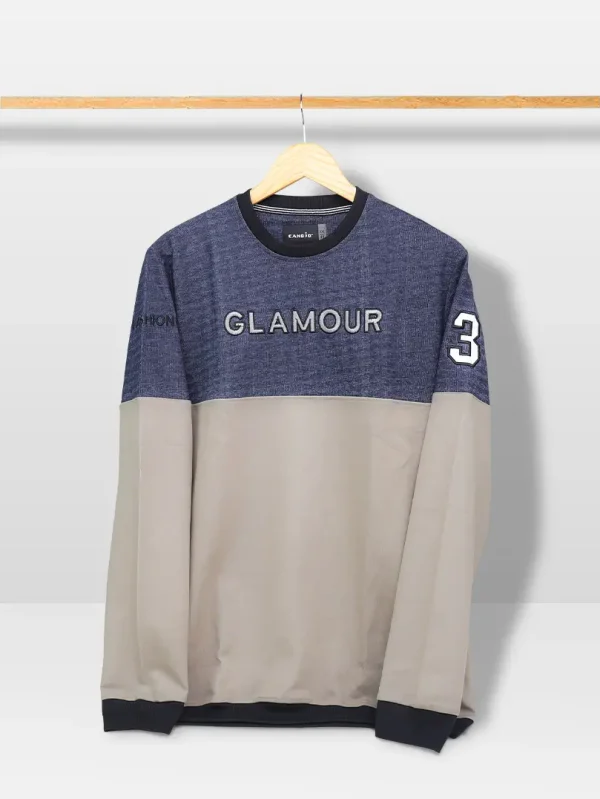 Cobalt Blue & Beige Winter T-Shirt